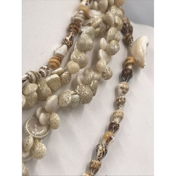 Sea shell‎ Bead Necklaces 32” Long Infinity Style Beach Surfer Ocean Coast  Lot - Picture 4 of 8